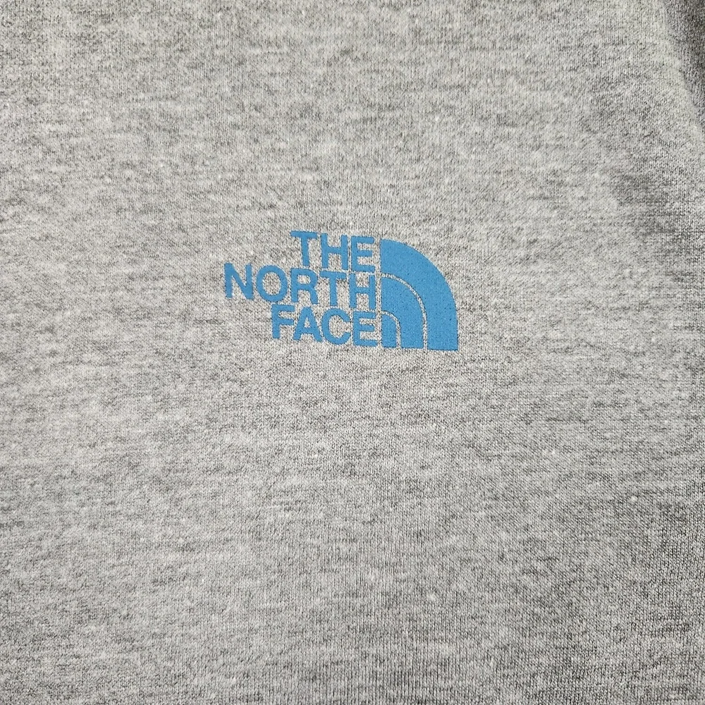 The North Face Hoodie Mens Small Gray Fleece Pullover Travel Cloud Graphic NWT